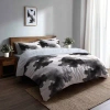 Design Art Abstract 6 Pcs Comforter Set - Modern Ink Cloud Comforter Bedding Set In Black;white
