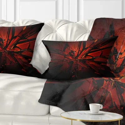 Design Art Abstract Abstract Beautiful 3d Crystal Design Lumbar Pillow In Red;red