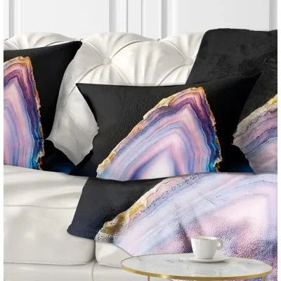 Design Art Abstract Abstract Beautiful Slice Of Agate Lumbar Pillow