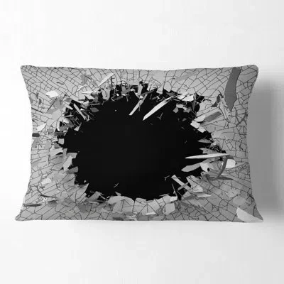 Design Art Abstract Abstract Broken Wall 3d Design Lumbar Pillow