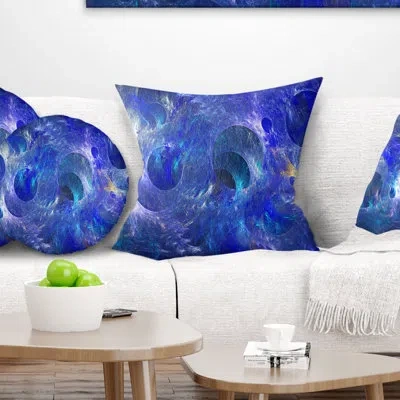 Design Art Abstract Abstract Clear Fractal Glass Texture Pillow In Blue