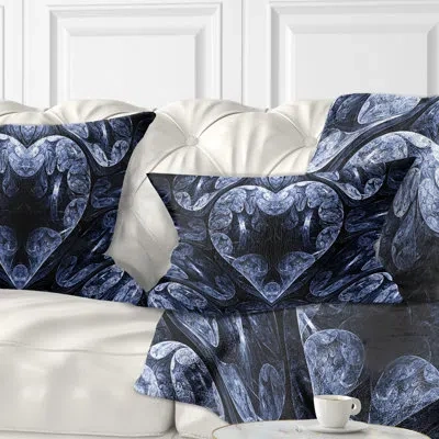 Design Art Abstract Abstract Cold Mystical Fractal Heart Pillow In Blue;black;brown;green;red;yellow