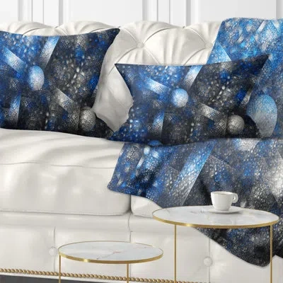 Design Art Abstract Abstract Crystal Cell Dark Steel Texture Lumbar Pillow