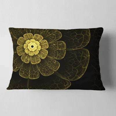 Design Art Abstract Abstract Metallic Fabric Flower Lumbar Pillow