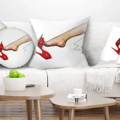 Design Art Abstract Abstract Portrait Leg Wearing High Heel Shoe Pillow