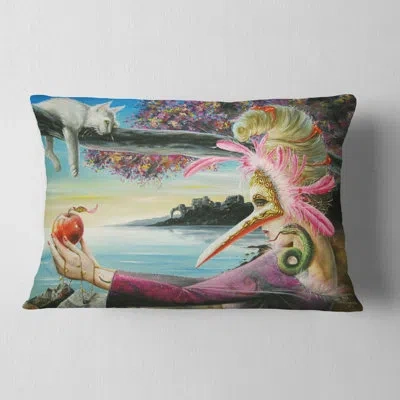 Design Art Abstract Abstract Portrait Secret Of Temptation Lumbar Pillow