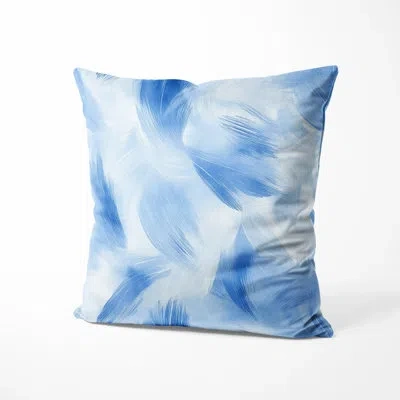 Design Art Abstract Accent Pillow - Modern Blue Breeze Printed Cushion