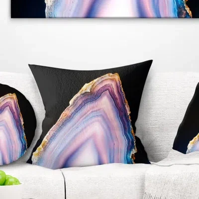 Design Art Abstract Beautiful Slice Of Agate On Black Pillow