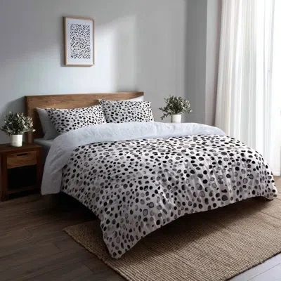 Design Art Abstract Bedding Set Of 6 - Modern Black And White Bubble Comforter Bedding Set In Black;white