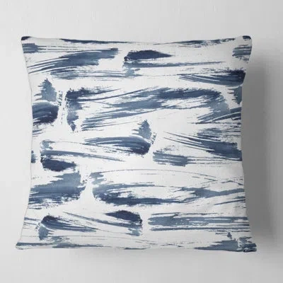 Design Art Abstract Blue Aquatic Texture - Modern Printed Pillow