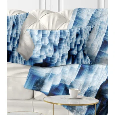 Design Art Abstract Blue Ice - Abstract Printed Throw Pillow