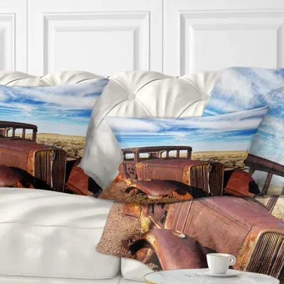 Design Art Abstract Car Under Sky Lumbar Pillow
