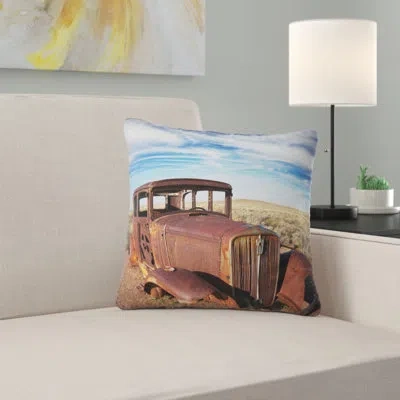 Design Art Abstract Car Under Sky Throw Pillow In Blue