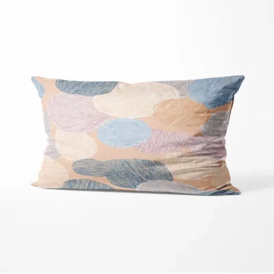 Design Art Abstract Cushion - Beach Coastal Form Seashell Printed Throw Pillow In Blue;orange