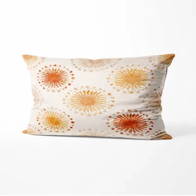 Design Art Abstract Decorative Cushion - Modern Orange And Beige Boho Mandala Printed Throw Pillow In Beige;orange