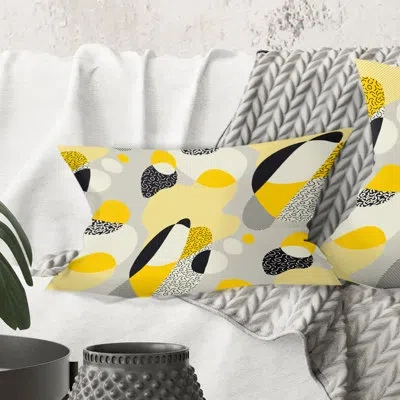 Design Art Abstract Design Retro Pattern V - Mid-century Modern Printed Throw Pillow