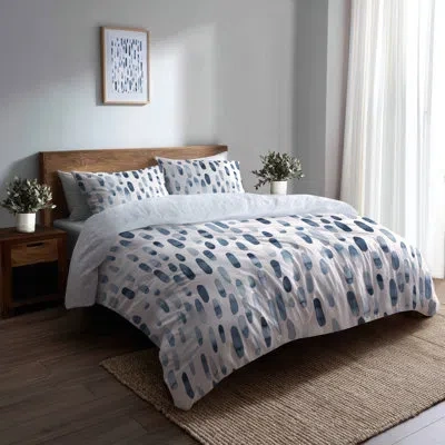 Design Art Abstract Duvet Cover Set- Modern Dash Flow Silver Bedding And Throw Pillow Set In Gray;silver