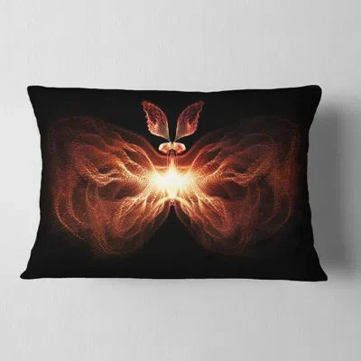 Design Art Abstract Fire In Middle Fractal Butterfly Lumbar Pillow