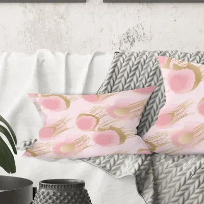 Design Art Abstract Flower Design Ix - Mid-century Modernprinted Throw Pillow