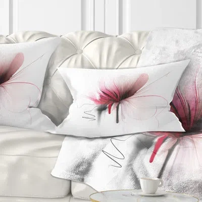Design Art Abstract Flower - Floral Printed Throw Pillow