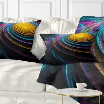 Design Art Abstract Fractal 3d Colored Bulgy Circles Lumbar Pillow