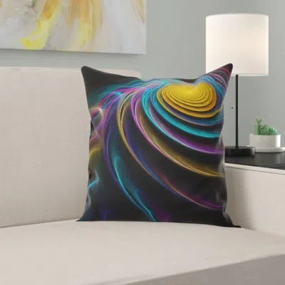 Design Art Abstract Fractal 3d Colored Bulgy Circles Throw Pillow