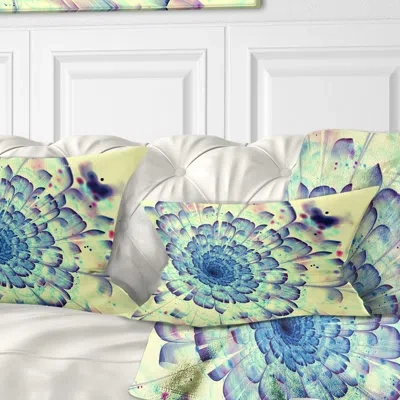 Design Art Abstract Fractal Flower With Details Lumbar Pillow