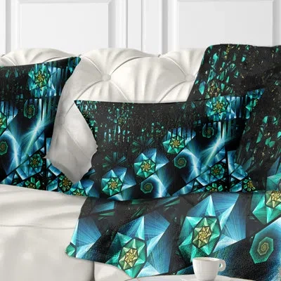 Design Art Abstract Fractal Flowery Sky Lumbar Pillow