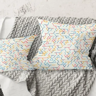 Design Art Abstract Geometric Background Pattern - Mid-century Modernprinted Throw Pillow In White
