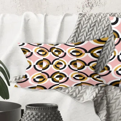 Design Art Abstract Geometric Circular Retro I - Mid-century Modern Printed Throw Pillow