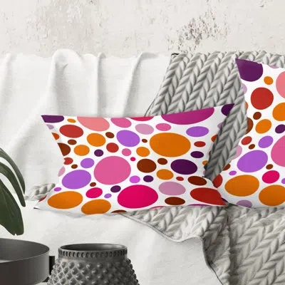 Design Art Abstract Geometric Circular Retro Ii - Mid-century Modern Printed Throw Pillow