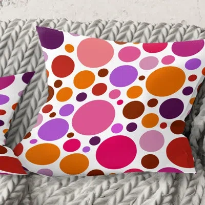 Design Art Abstract Geometric Circular Retro Ii - Mid-century Modernprinted Throw Pillow In Pink