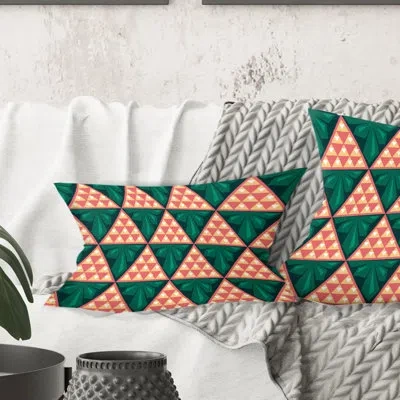 Design Art Abstract Geometric Retro Ii - Mid-century Modernprinted Throw Pillow