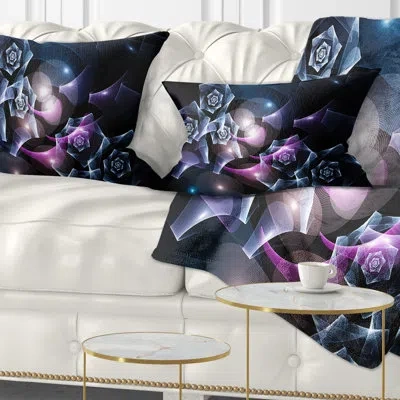Design Art Abstract Glowing Bouquet Of Beautiful Roses Lumbar Pillow