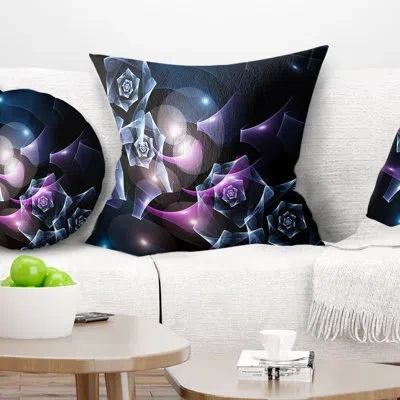 Design Art Abstract Glowing Bouquet Of Beautiful Roses Pillow In Blue;black;brown;green;red;yellow