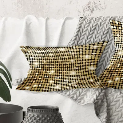 Design Art Abstract Gold Mosaic - Mid-century Modernprinted Throw Pillow