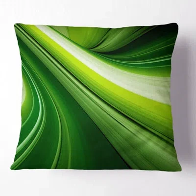 Design Art Abstract Green Lines Background - Abstract Printed Pillow