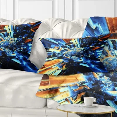 Design Art Abstract Into The Center Fractal Design Lumbar Pillow