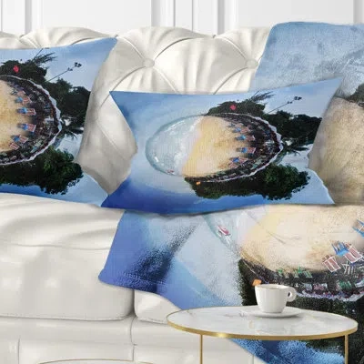 Design Art Abstract Jomtien Street Planet Panorama Lumbar Pillow