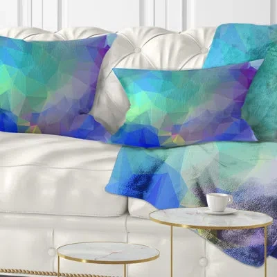 Design Art Abstract Light Polygonal Mosaic Pattern Lumbar Pillow