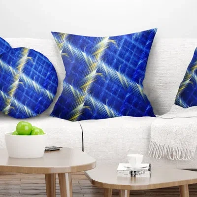 Design Art Abstract Metal Grill - Abstract Printed Pillow In Blue