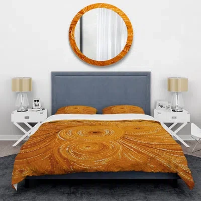 Design Art Abstract  Orange Swirl Collages Iii - Abstract Collages Duvet Cover Set