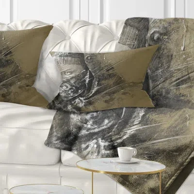 Design Art Abstract Portrait Exotic Arabic Woman Lumbar Pillow