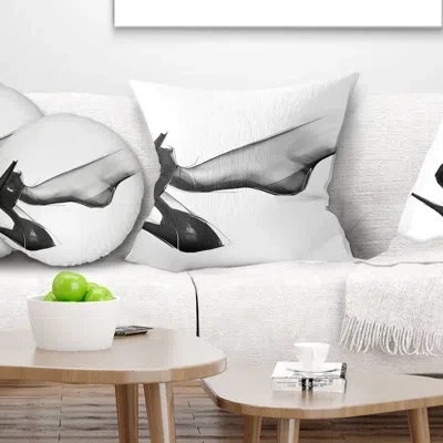 Design Art Abstract Portrait Leg Wearing High Heel Shoe Pillow