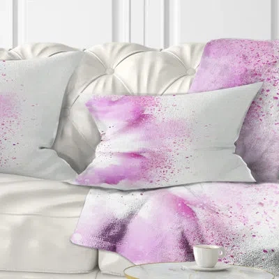 Design Art Abstract Purple Daisy Flower - Floral Printed Throw Pillow