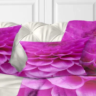 Design Art Abstract Purple Flower And Petals - Floral Printed Pillow