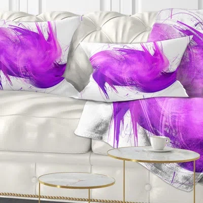 Design Art Abstract Purple Fractal Pattern - Abstract Printed Pillow