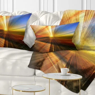 Design Art Abstract Rays Of Speed Reflection Lumbar Pillow