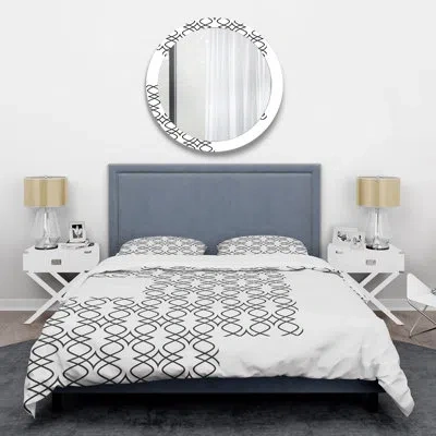 Design Art Abstract Retro Abstract Iii Mid-century Duvet Cover Set In Black