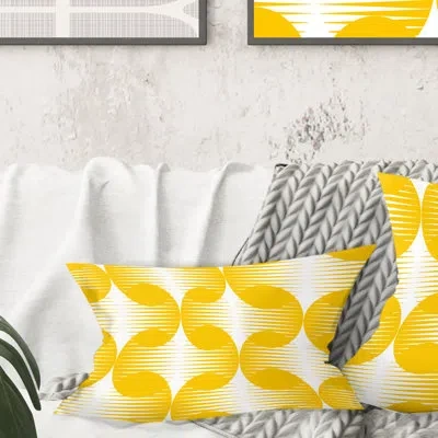 Design Art Abstract Retro Geometric Pattern Iv - Mid-century Modernprinted Throw Pillow